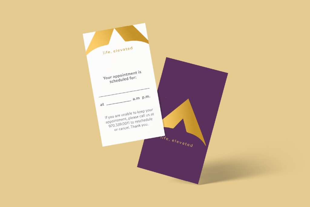 Image showing the design of the Adeo appointment cards.