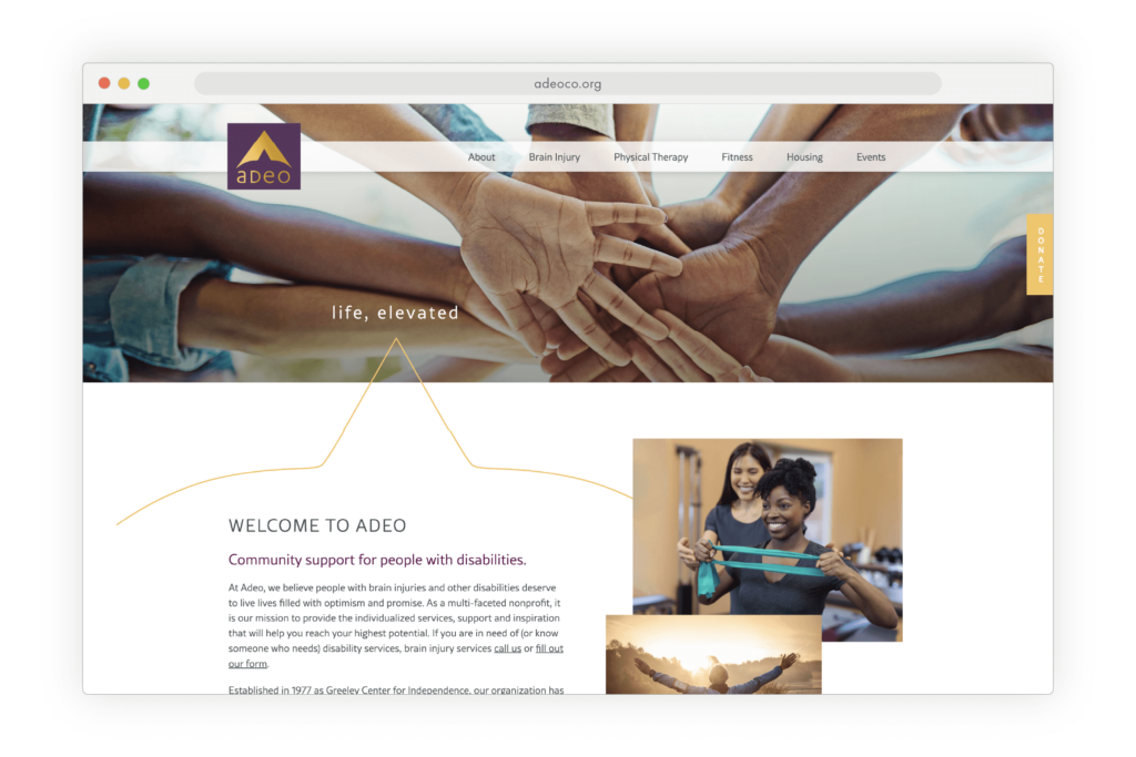 Image showing the homepage design of the Adeo website.