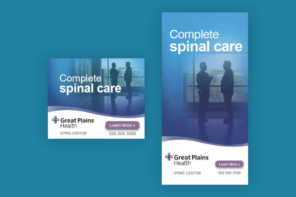 Graphic of Great Plains Health Digital Ads design.